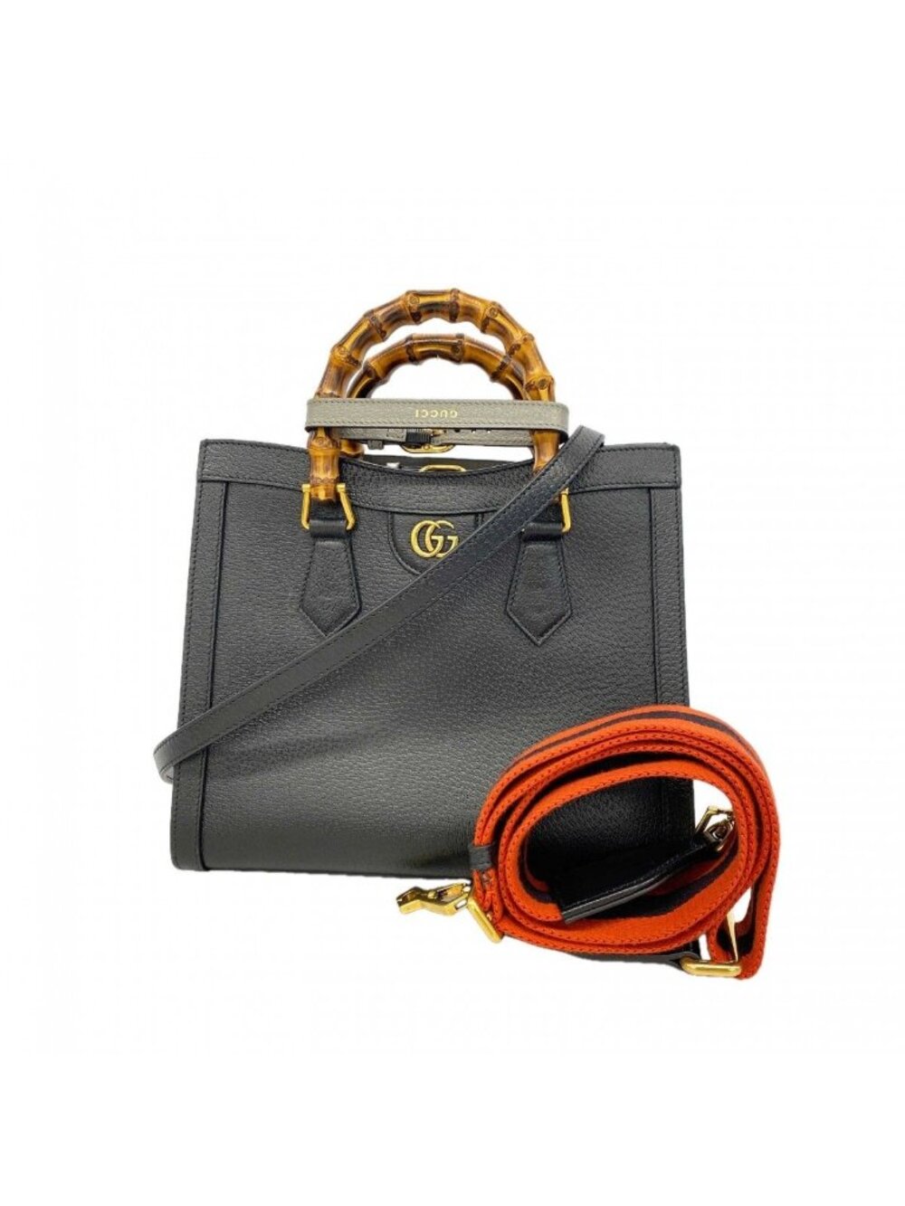 Gucci Handbag Diana Leather Black Gold 2-Way